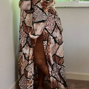 BOOHOO snake Print Maxi Summer Dress